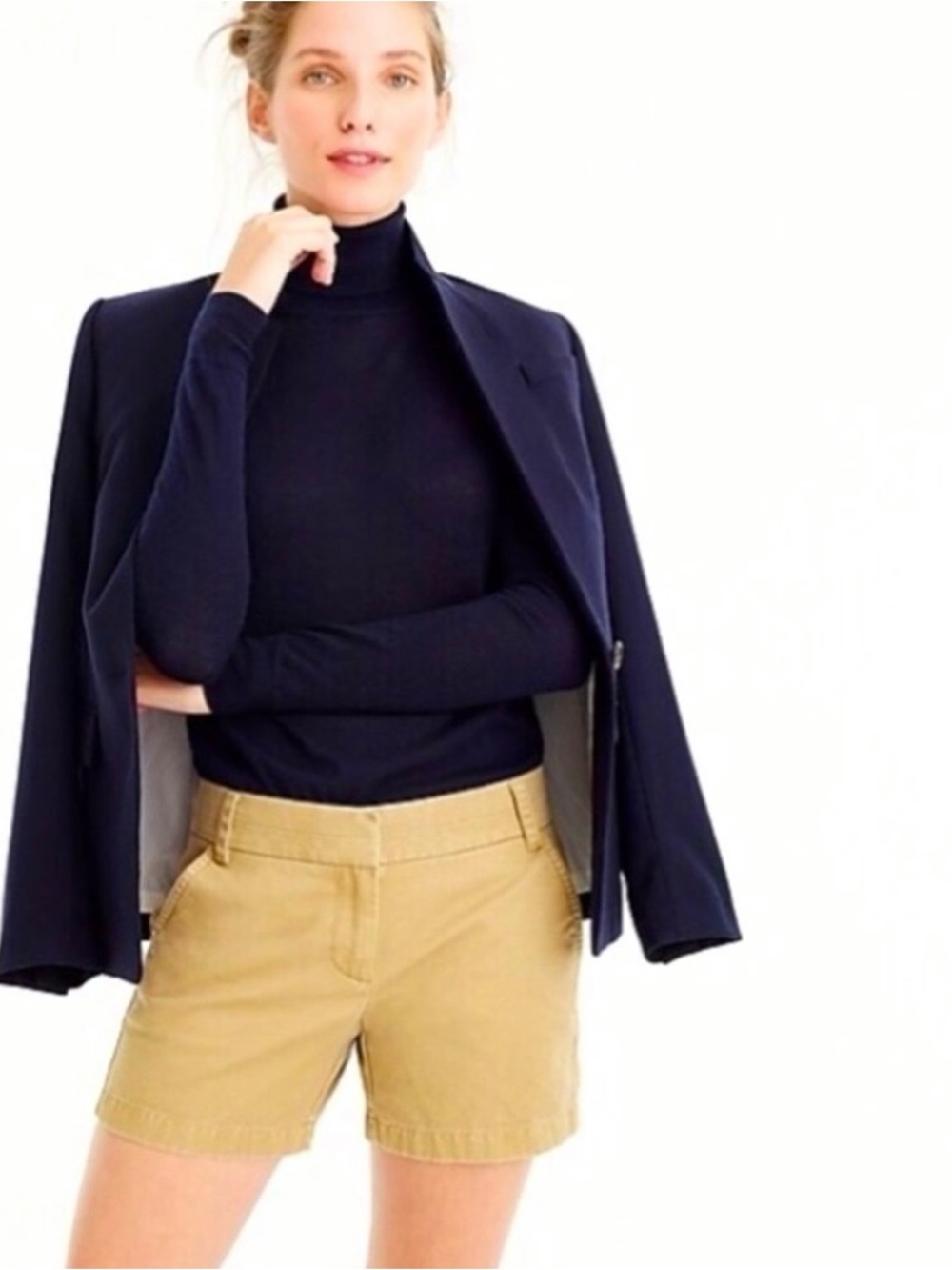 J. Crew High-Waist Chino Shorts with Side Pockets